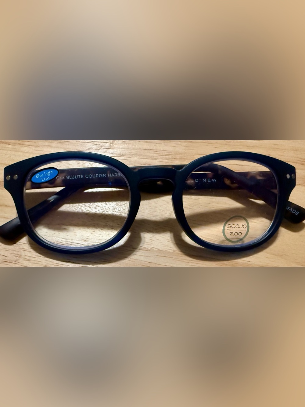 Round Blue Light Blocking Reader Glasses 2.00